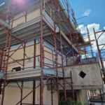 Ponteggi a Castelraimondo, Via Giulio Pastore