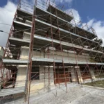 Ponteggi a Montegranaro, via Papa Giovanni XXIII